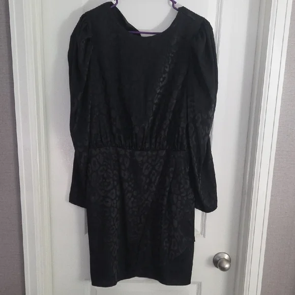 Express Charcoal Animal Pattern Long Sleeve Dress - Picture 1 of 3